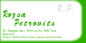 rozsa petrovits business card